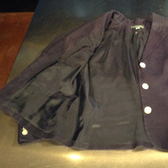 LRL Ralph Lauren 100% Linen Blazer Women’s 16 Dark Navy Blue 3 Button Lined - Picture 9 of 12